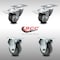 Service Caster 3 Inch SS Thermoplastic Rubber Wheel Top Plate Caster Lock Brake 2 Rigid, 2PK SCC-SSTTL20S314-TPRB-2-R-2 - alternate 1